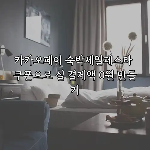 카카오페이 숙박세일페스타 쿠폰으로 실 결제액 0원 만들기