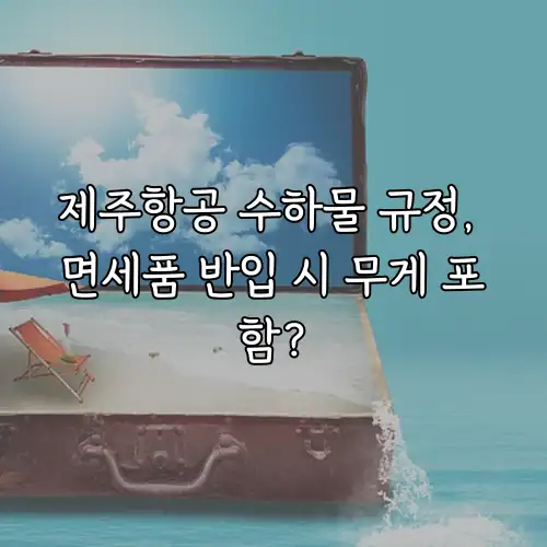 제주항공 수하물 규정, 면세품 반입 시 무게 포함?