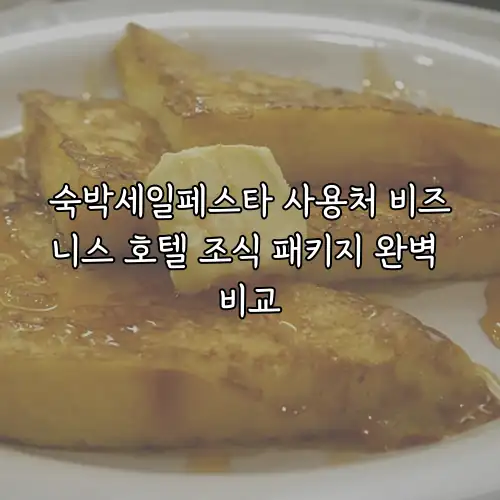 숙박세일페스타 사용처 비즈니스 호텔 조식 패키지 완벽 비교