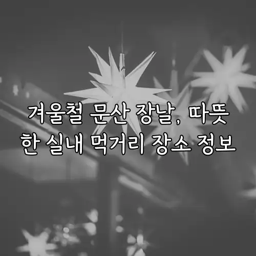 겨울철 문산 장날, 따뜻한 실내 먹거리 장소 정보