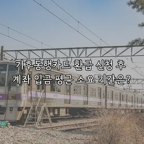 기후동행카드 환급 신청 후 계좌 입금 평균 소요 기간은?