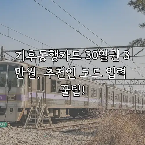 기후동행카드 30일권 3만원, 추천인 코드 입력 꿀팁!