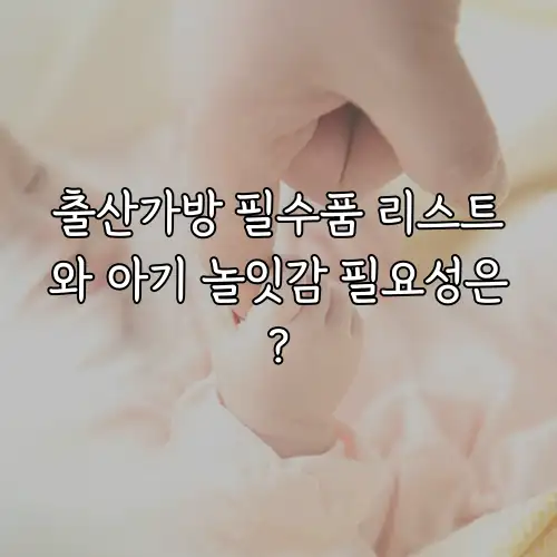 출산가방 필수품 리스트와 아기 놀잇감 필요성은?