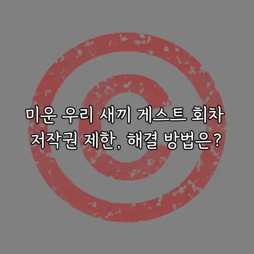 미운 우리 새끼 게스트 회차 저작권 제한, 해결 방법은?