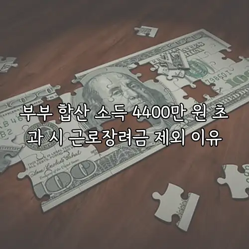 부부 합산 소득 4400만 원 초과 시 근로장려금 제외 이유