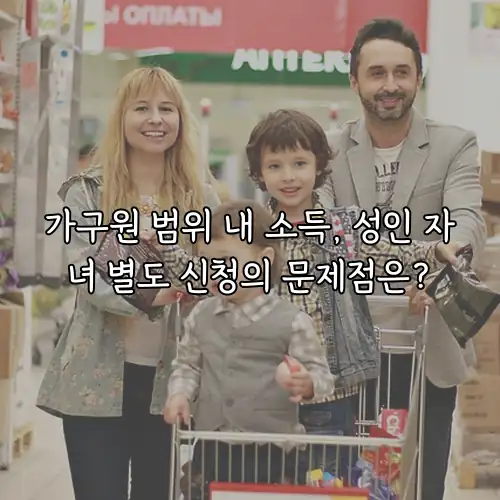 가구원 범위 내 소득, 성인 자녀 별도 신청의 문제점은?