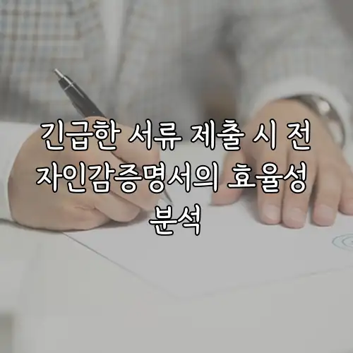 긴급한 서류 제출 시 전자인감증명서의 효율성 분석