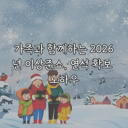 가족과 함께하는 2026년 이상준쇼, 연석 확보 노하우