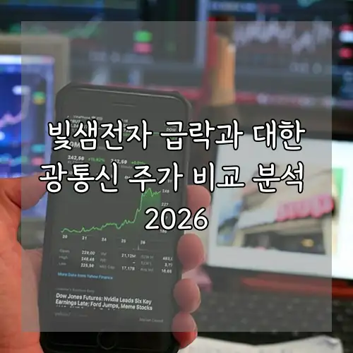 빛샘전자 급락과 대한광통신 주가 비교 분석 2026