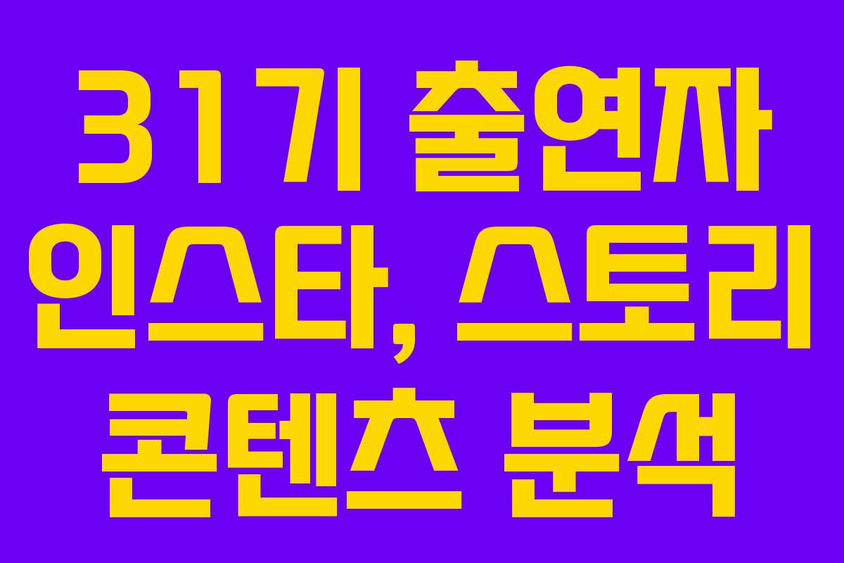 31기-출연자-인스타,-스토리-콘텐츠-분석