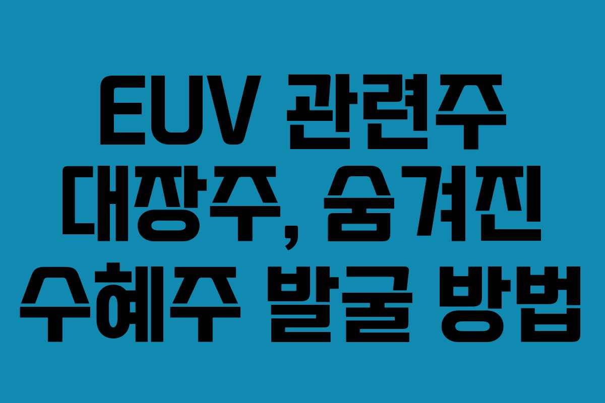 EUV-관련주-대장주,-숨겨진-수혜주-발굴-방법