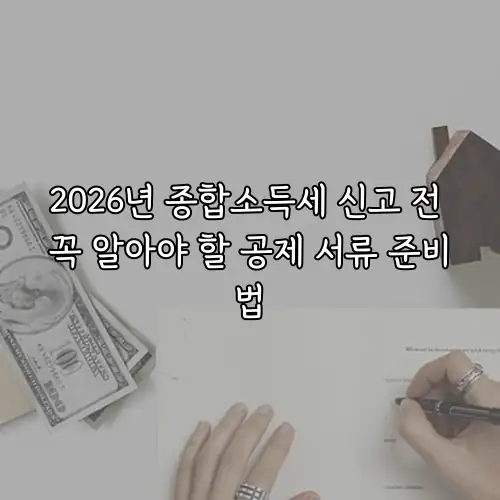 2026년 종합소득세 신고 전 꼭 알아야 할 공제 서류 준비법