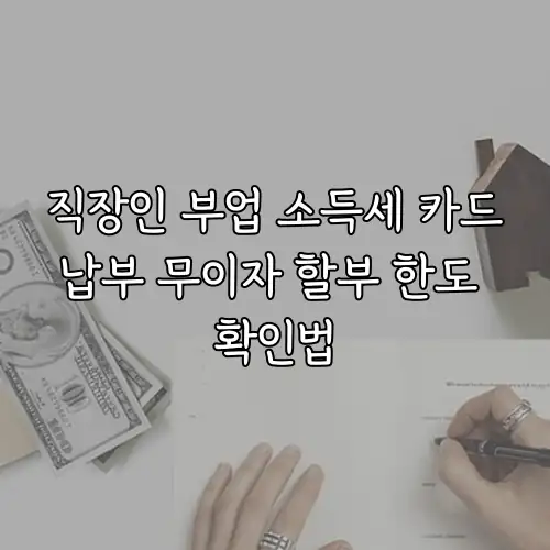 직장인 부업 소득세 카드납부 무이자 할부 한도 확인법
