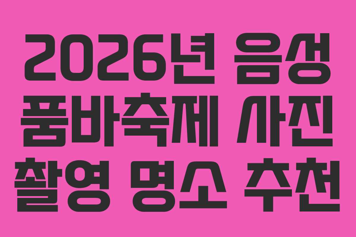 2026년-음성-품바축제-사진-촬영-명소-추천