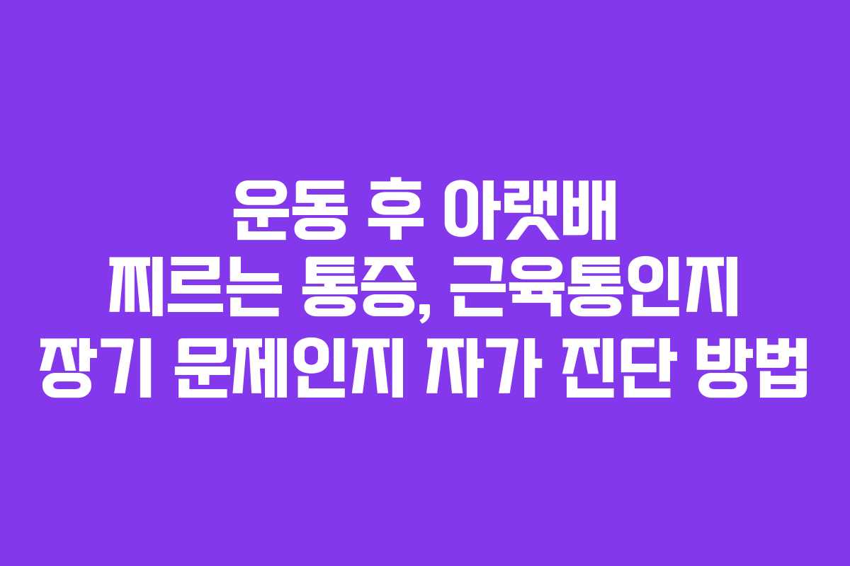 운동-후-아랫배-찌르는-통증,-근육통인지-장기-문제인지-자가-진단-방법